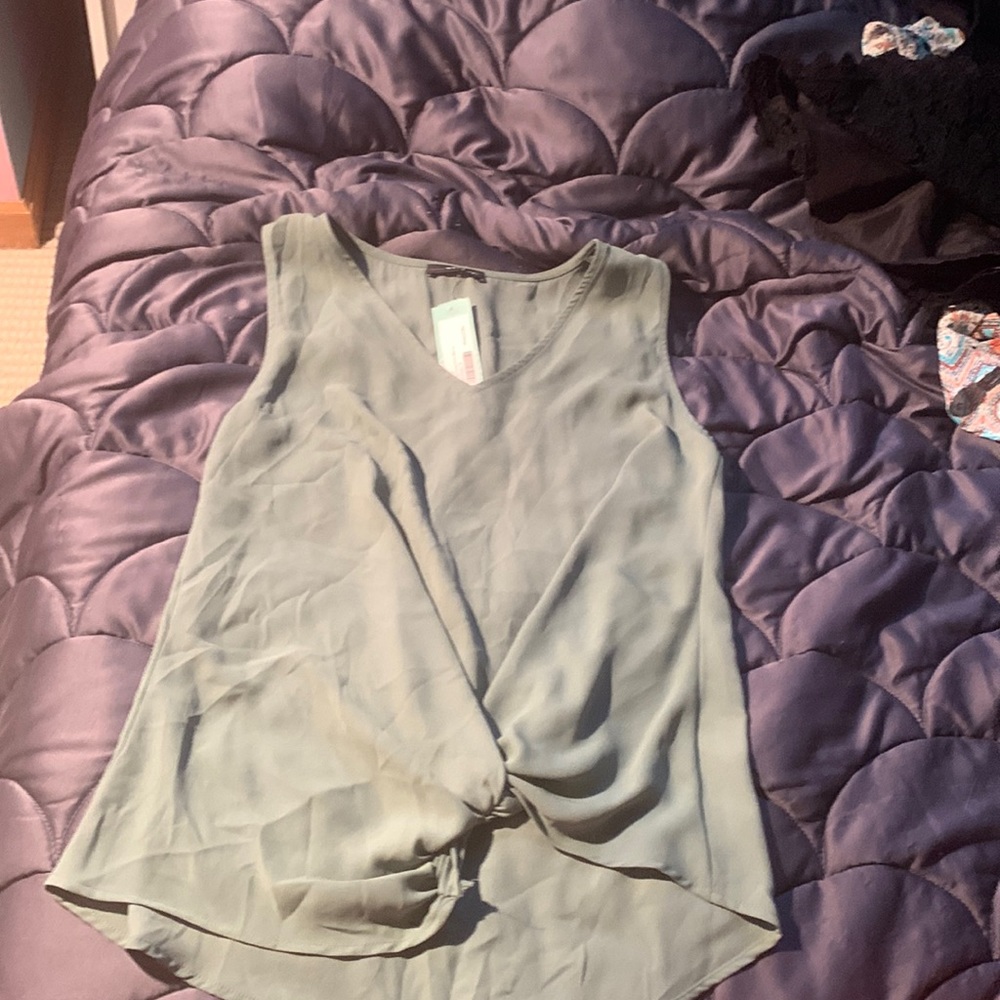 sage green knot bottom top